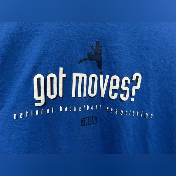 NBA Vintage Blue Short Sleeve Tee Got Moves sz 2XL - Picture 6 of 8